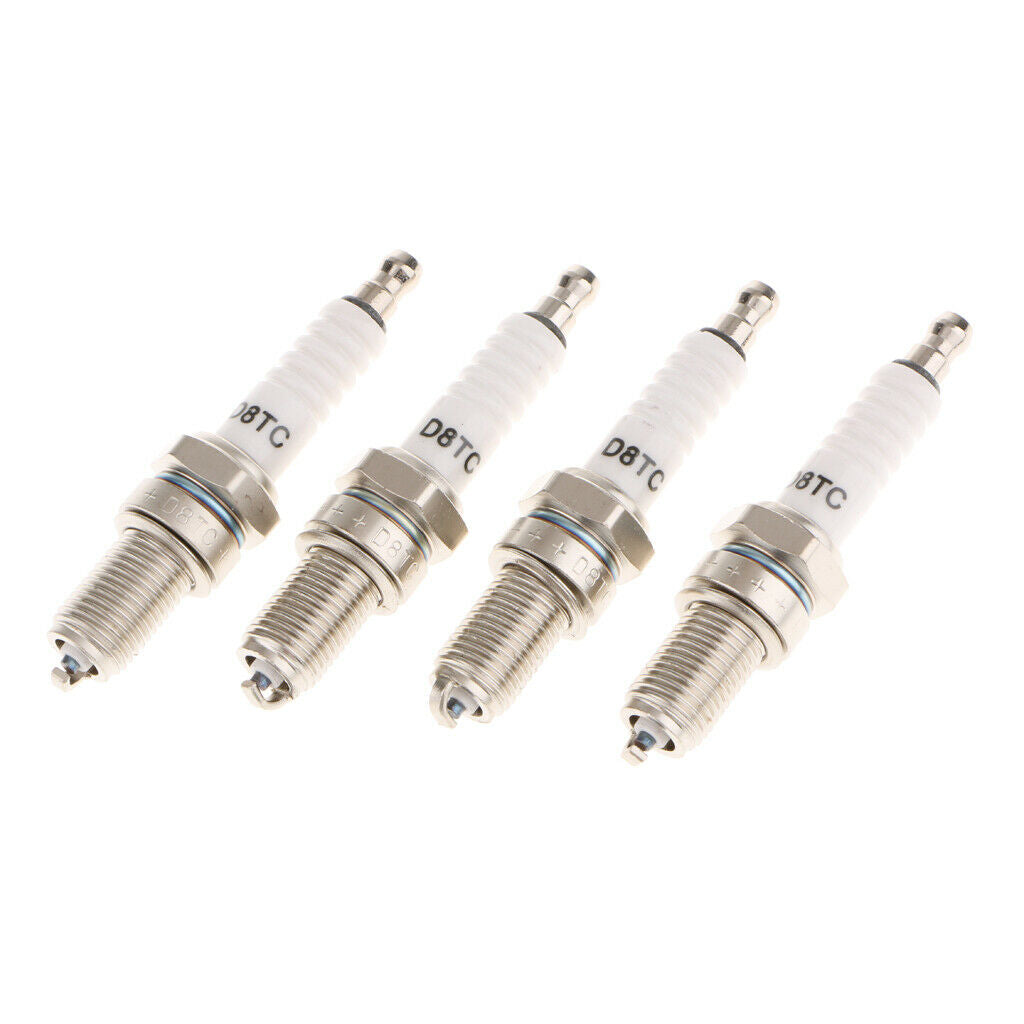 4 Pieces D8TC Spark Plugs 150cc-250cc  Scooter Quad Dirt Bike ATV Go Kart