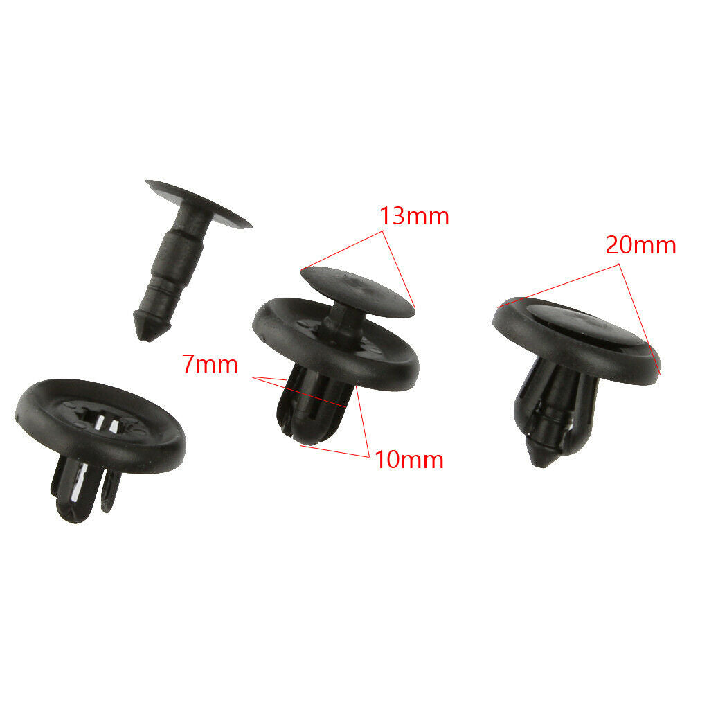 20pcs 8mm + 30pcs 10mm Trim Rivets Fasteners Mud Fender Push Auto Fender