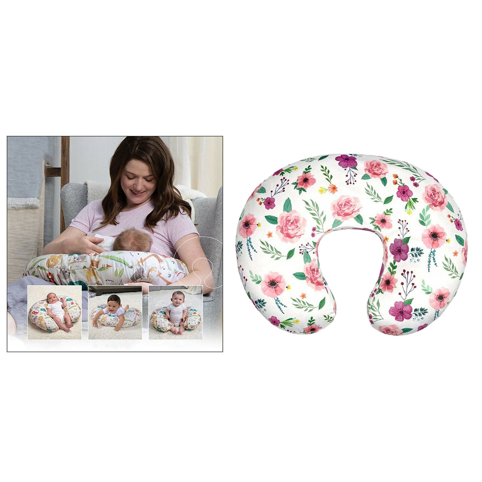 Cotton U-Shaped Feeding Pillow Cover for Newborn Breastfeeding  type D Gift