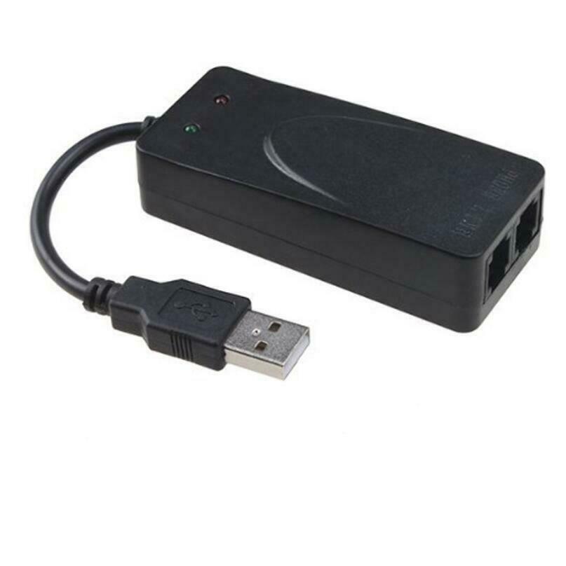 2 Dual RJ11 Ports USB 56K External Dial Up Voice Fax Data Modem for Windows 7 8