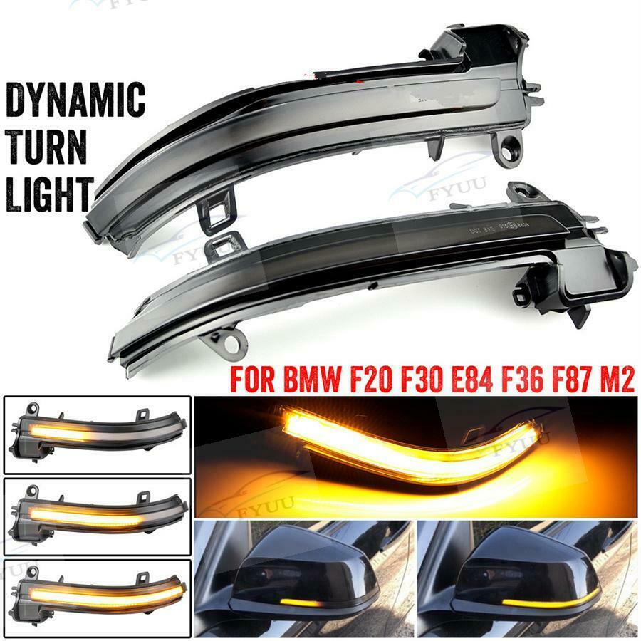 Dynamic Smoked Turn Signal LED Side Mirror Light For BMW 3 Series F30 F35 F80