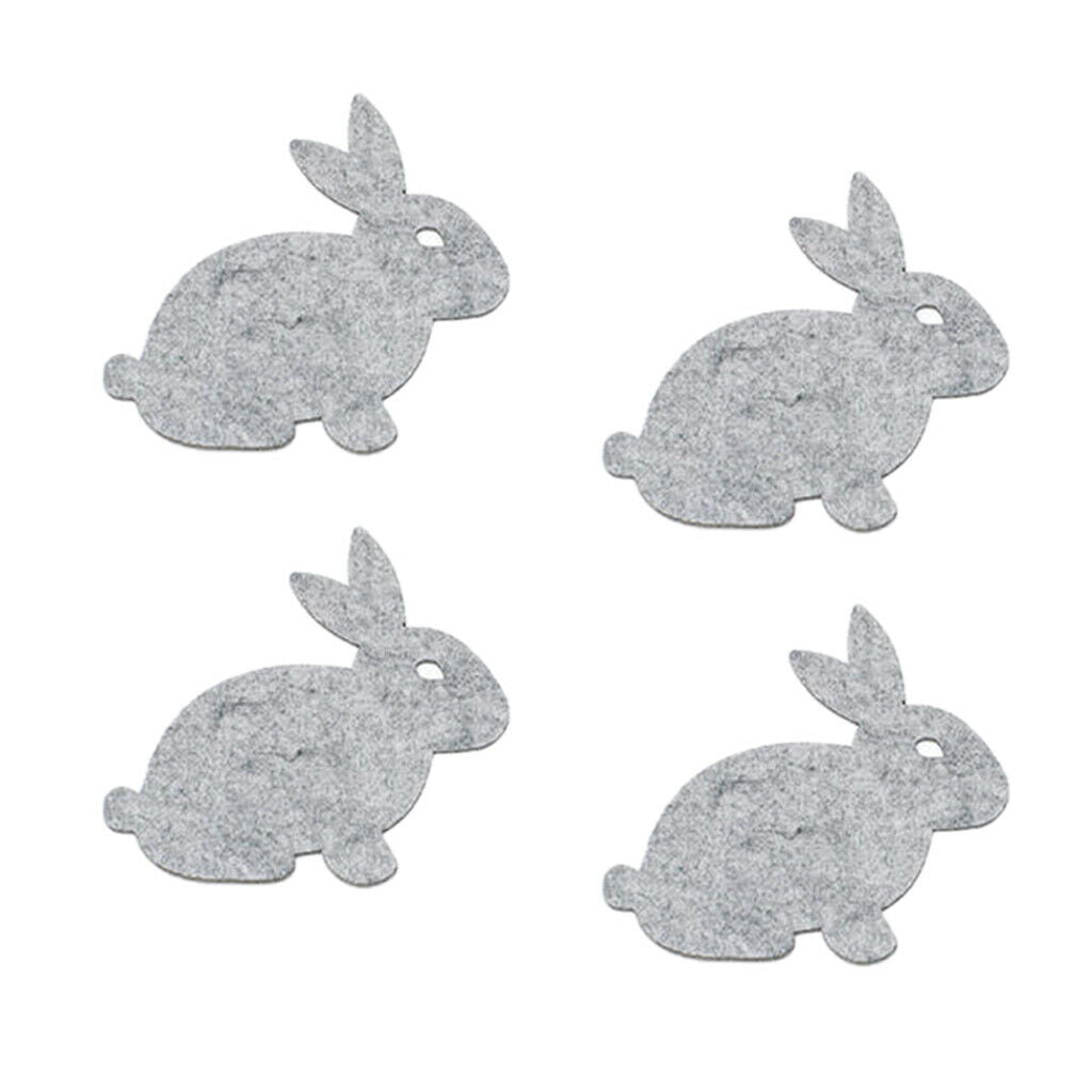 4x Gray Rabbit Non-woven Cloth Drink Coasters Mug Holder