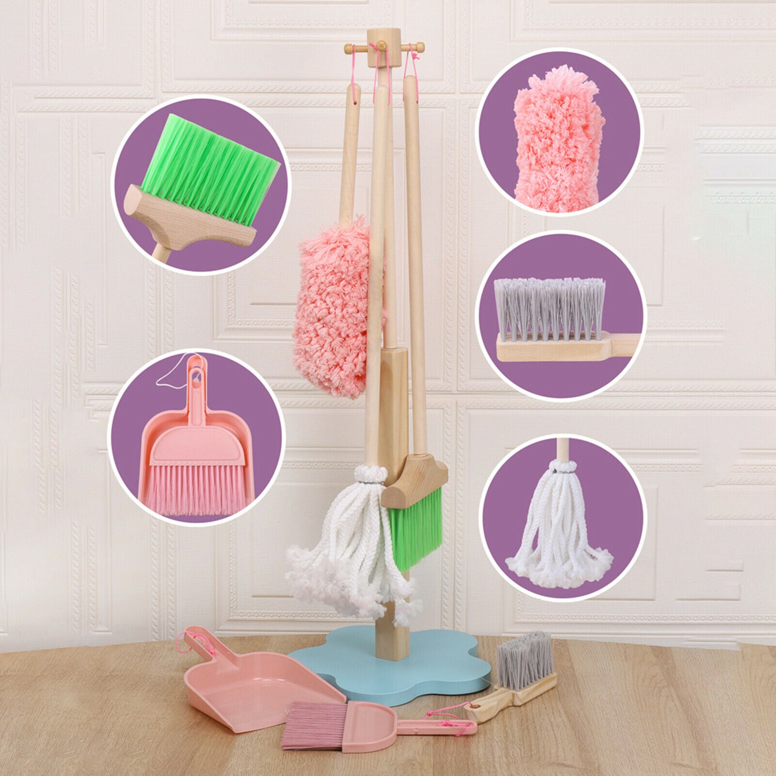 Children Cleaning Tools Set Mop Combination for Kids Girls Boys Housekeeping