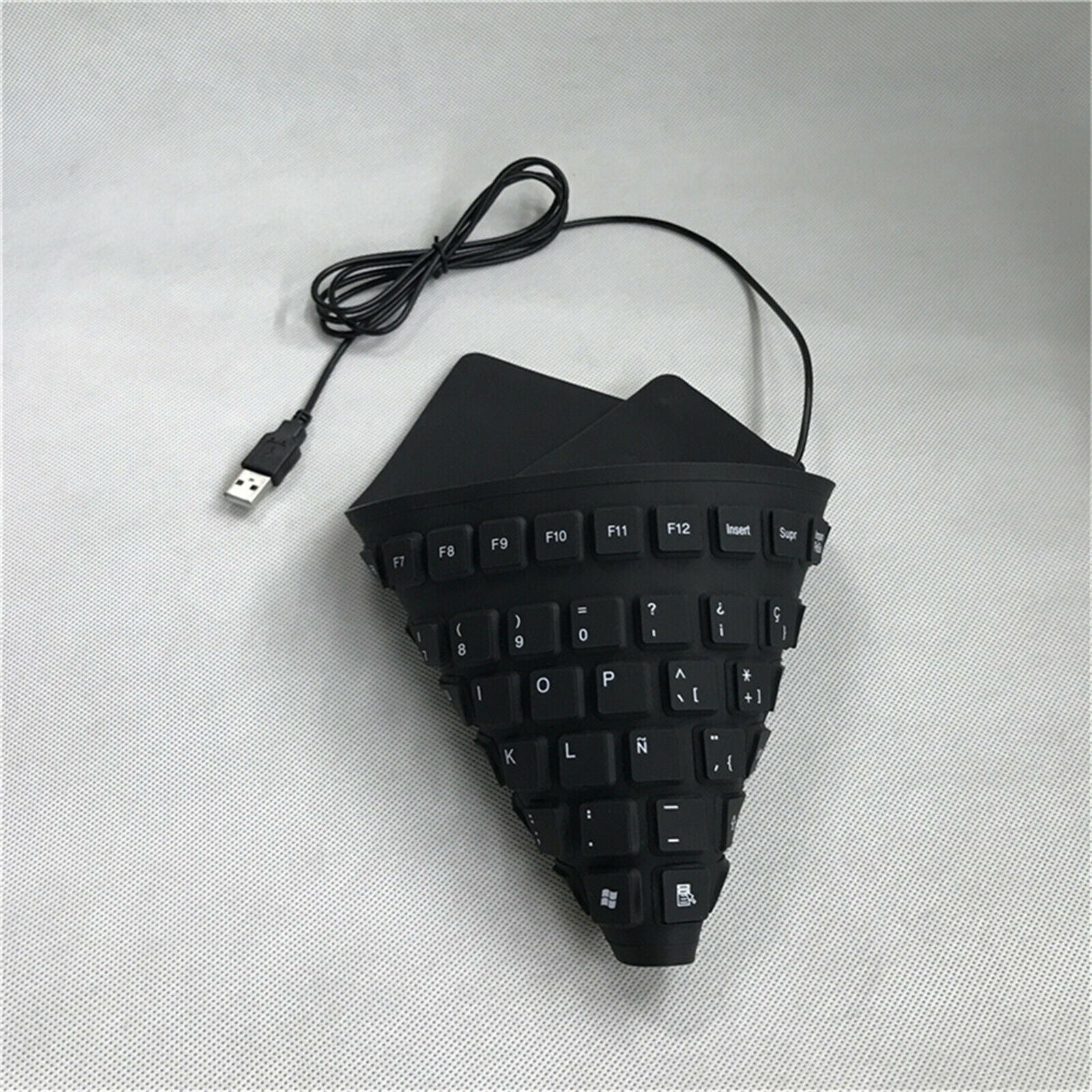Foldable 105 Keys USB Wired Spanish Keyboard Waterproof Rollup Keyboards