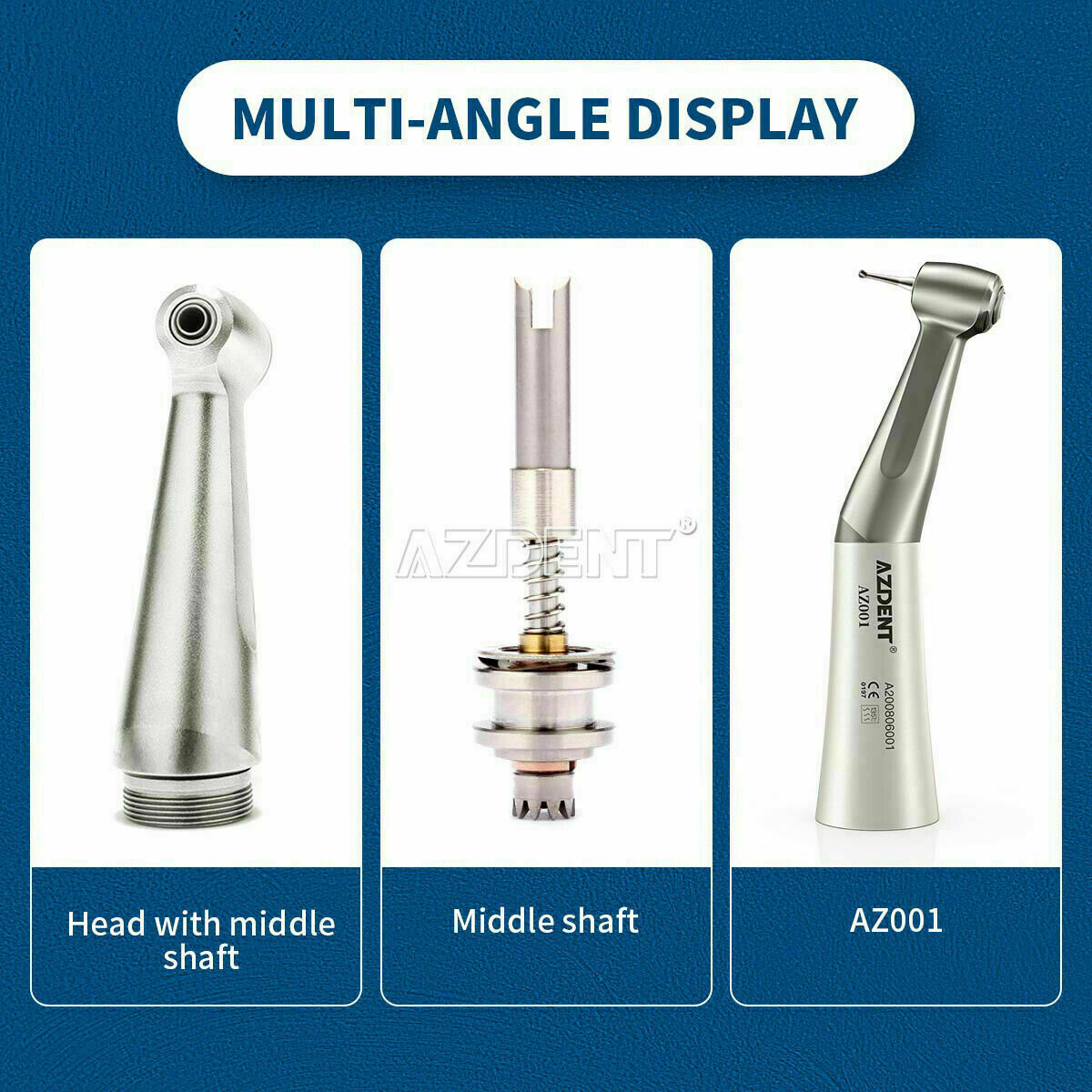 Dental Contra Angle Straight Air Motor Low Speed Handpiece Push Button 4Hole Set