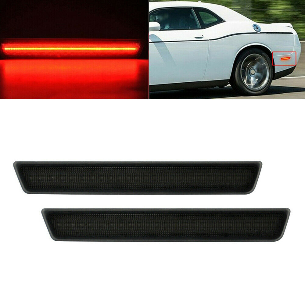 For 2015-2021 Dodge Challenger LED Rear Bumper Side Marker Lights Smoke Lens 2x