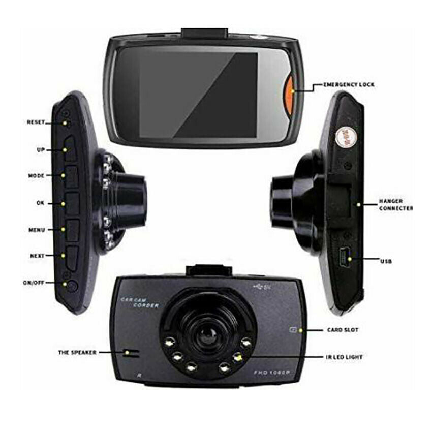 1080P Lens HD Car DVR Video Dash Cam Recorder Camera G-Sensor Night Vision 170°