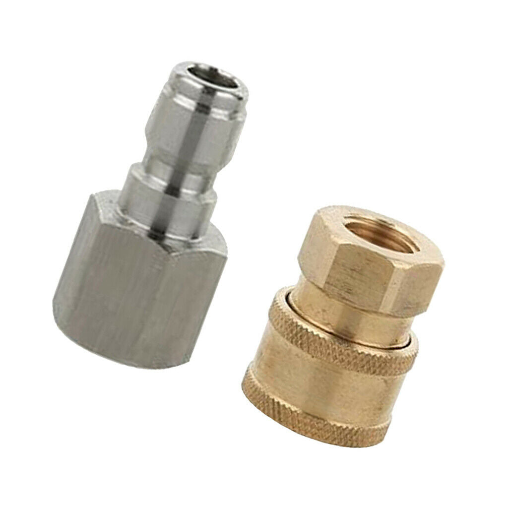 Set of 2 Hose Quick Adapter Coupling Heavy Duty 1/4in for Pressure Washer