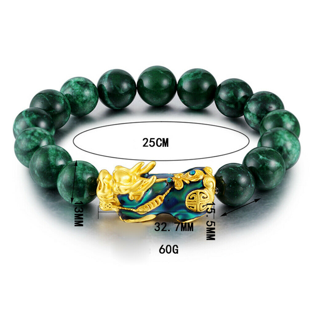 4pack Feng Shui Obsidian Bead Pixiu Pi Yao Charms Bracelet Good Luck Jewelry