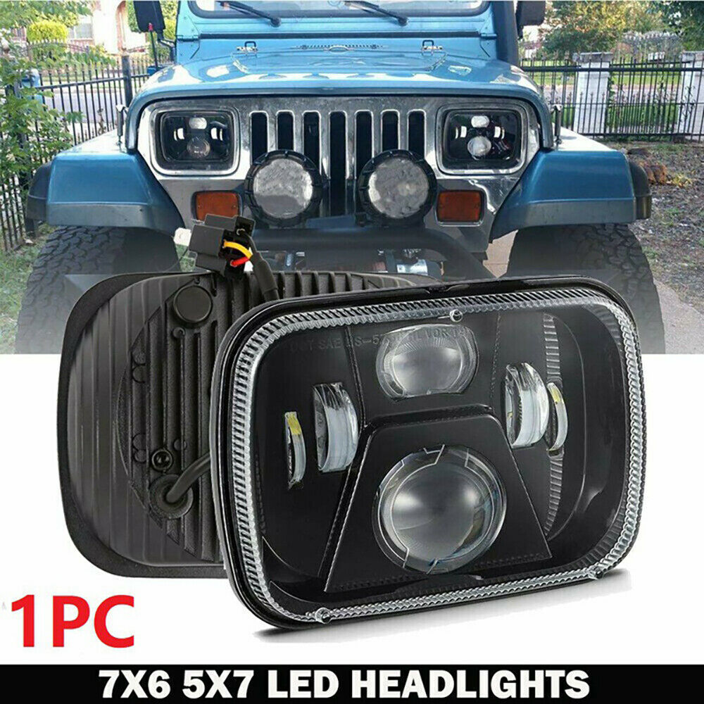 5x7" LED Headlight High Low Beam 7x6 Headlamp for Jeep YJ H6054 H6545 H6054LL