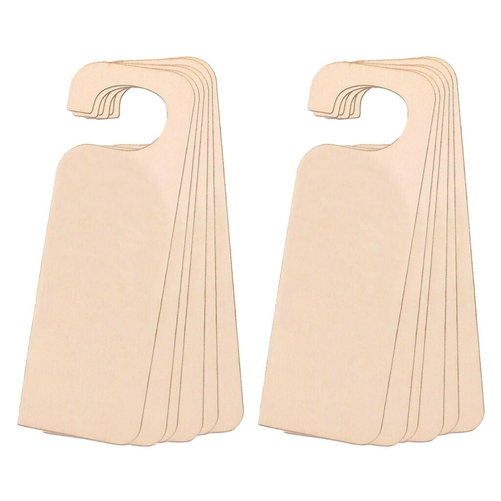 12x Unfinished Wooden Door Knob Hangers DIY Craft Hanging Warning Notice