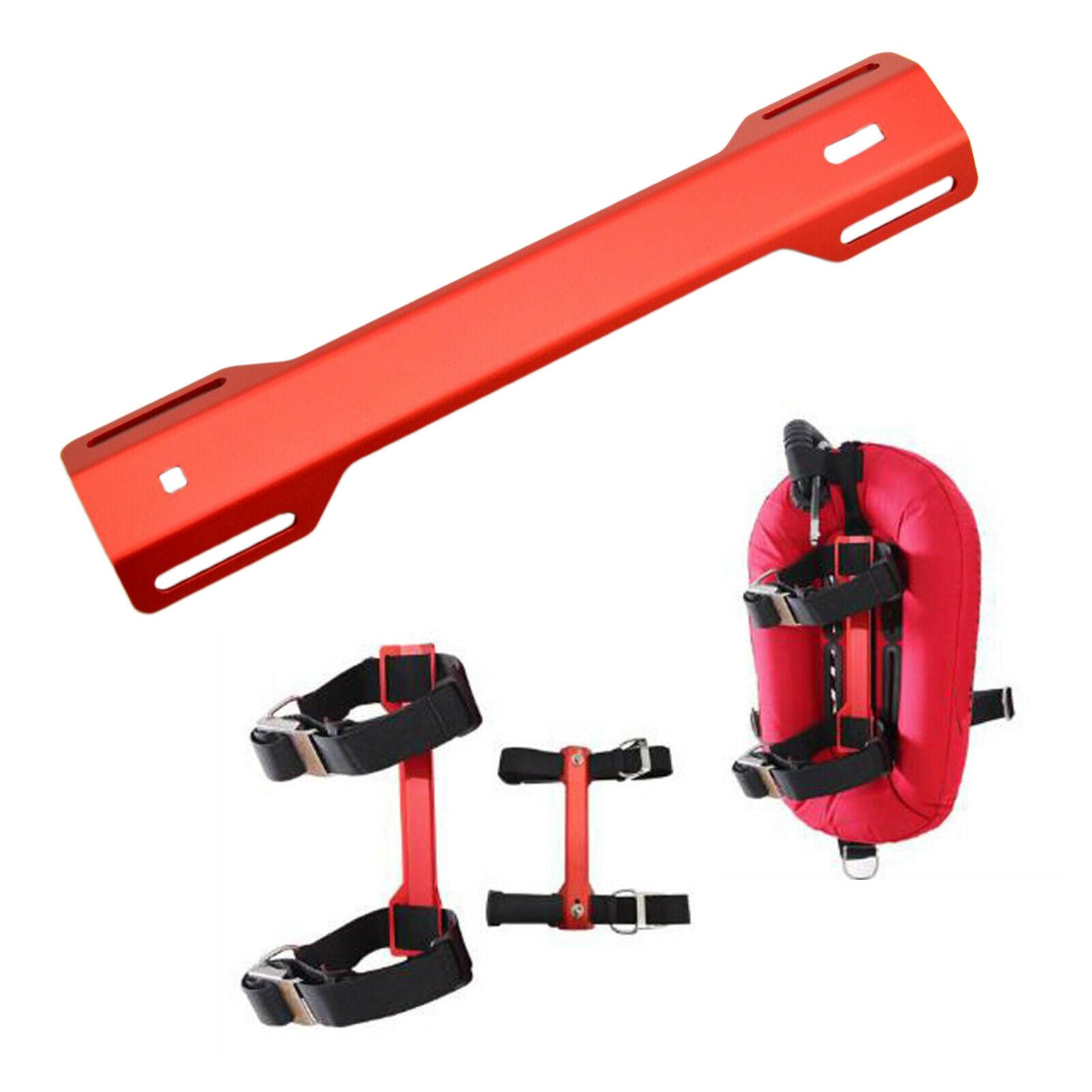 Aluminum Alloy Scuba Diving Tank Adapter (STA) BCD Backplate Durable Red