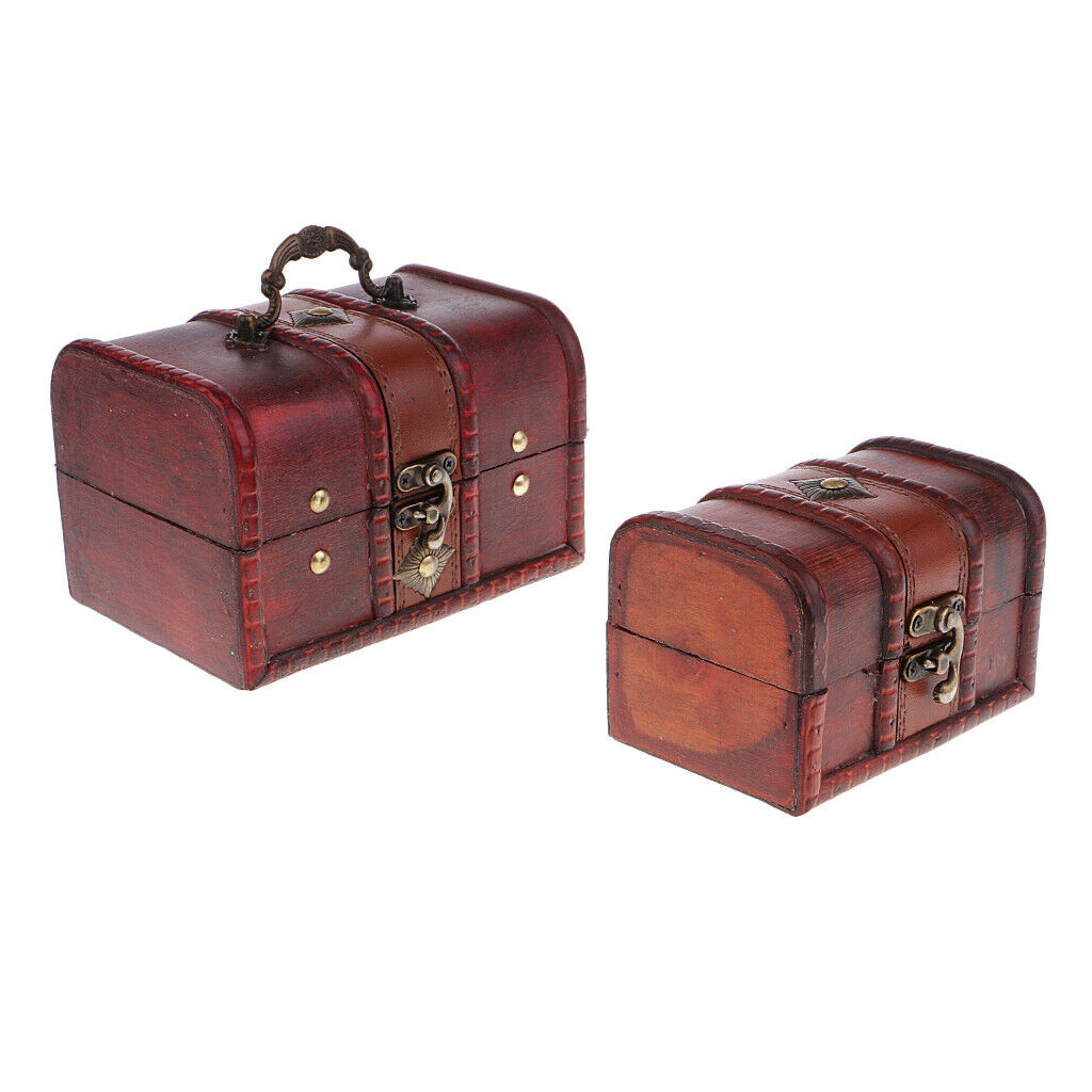 2x Jewelry Storage Box Case Treasure Chest Organizer Holder Home Decor