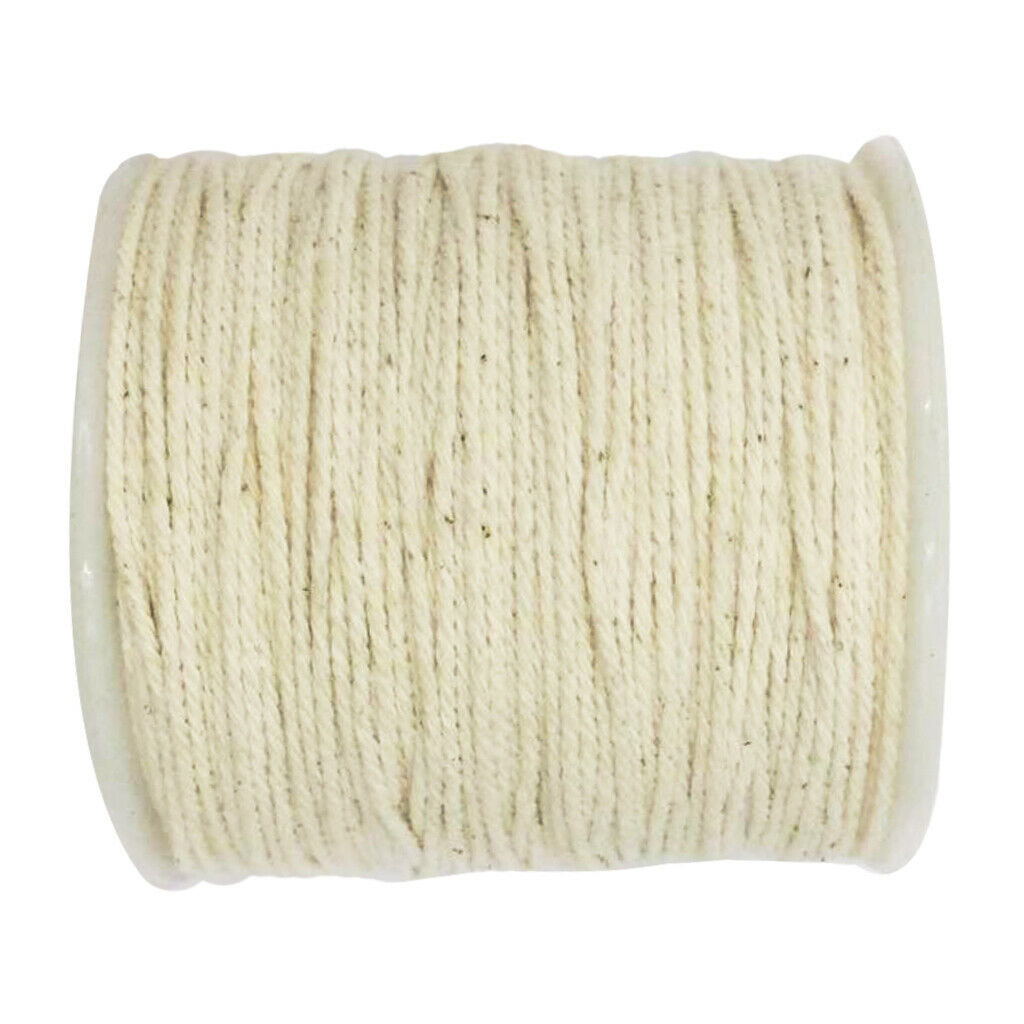 100 Meter Natural Cotton Twisted Cord Rope Sash Craft Macrame Artisan Strings
