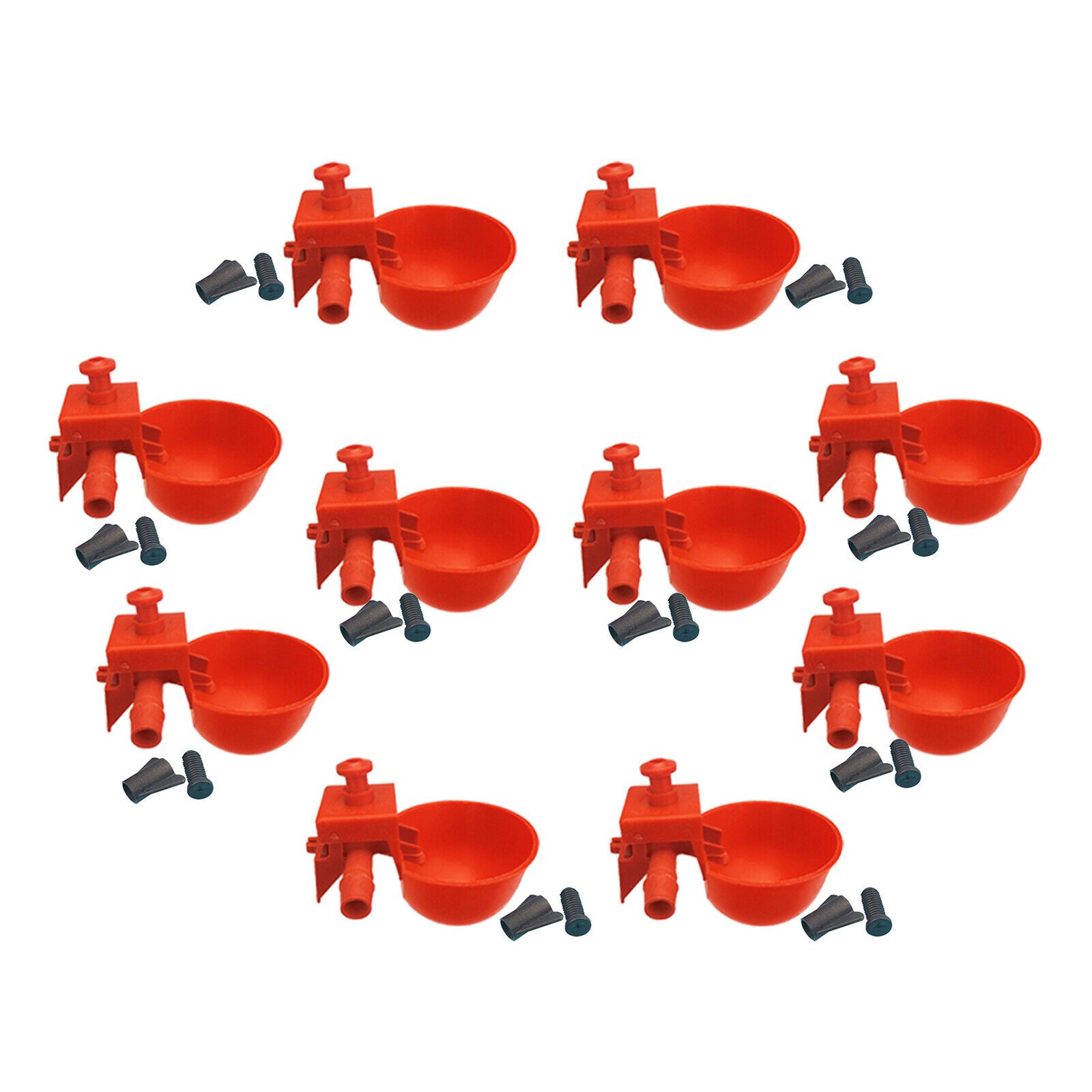 20Pcs Chick Duck Poultry Plastic Automatic Drinker Drinking Bowl Feeding Bowl