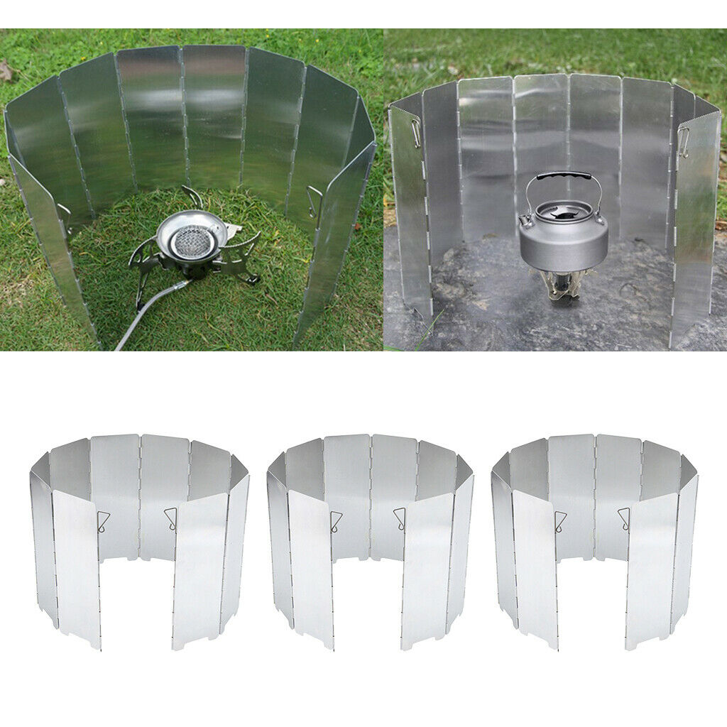 Folding Camping Stove Windshield 30X Dishes Kitchen Wind Screens Outdoor Accs