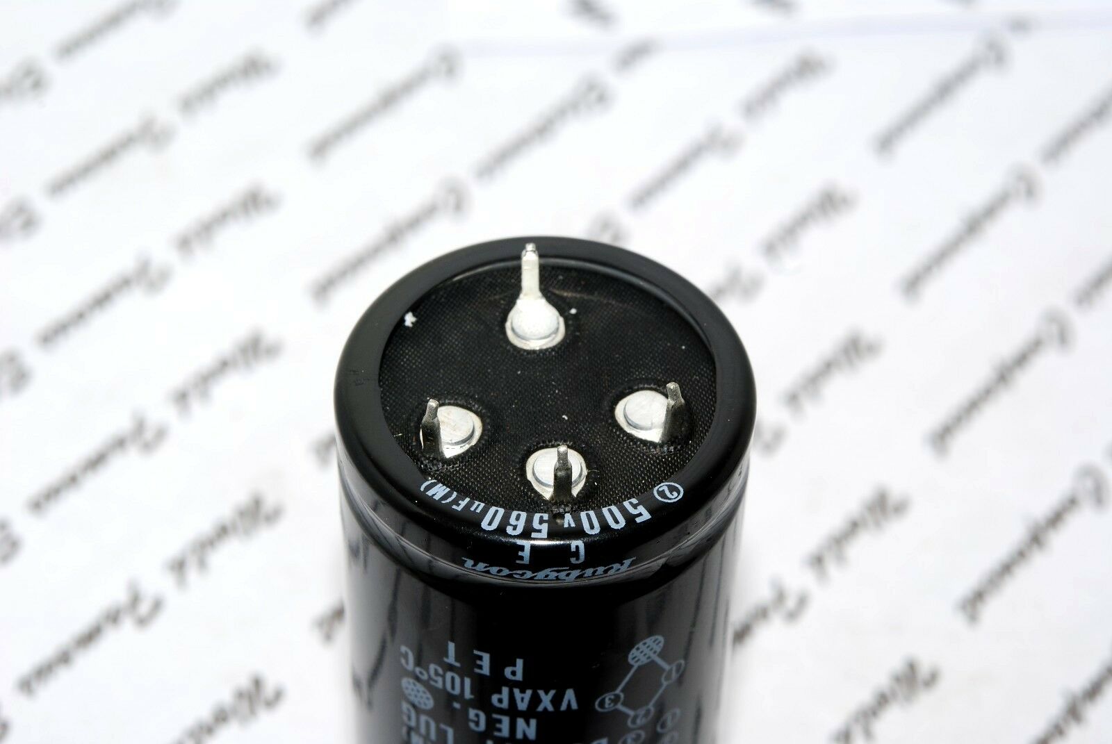 1pcs - RUBYCON 560uF 500V DUMMY LUG PET NEG 4-Pin Snap-In Electrolytic Capacitor