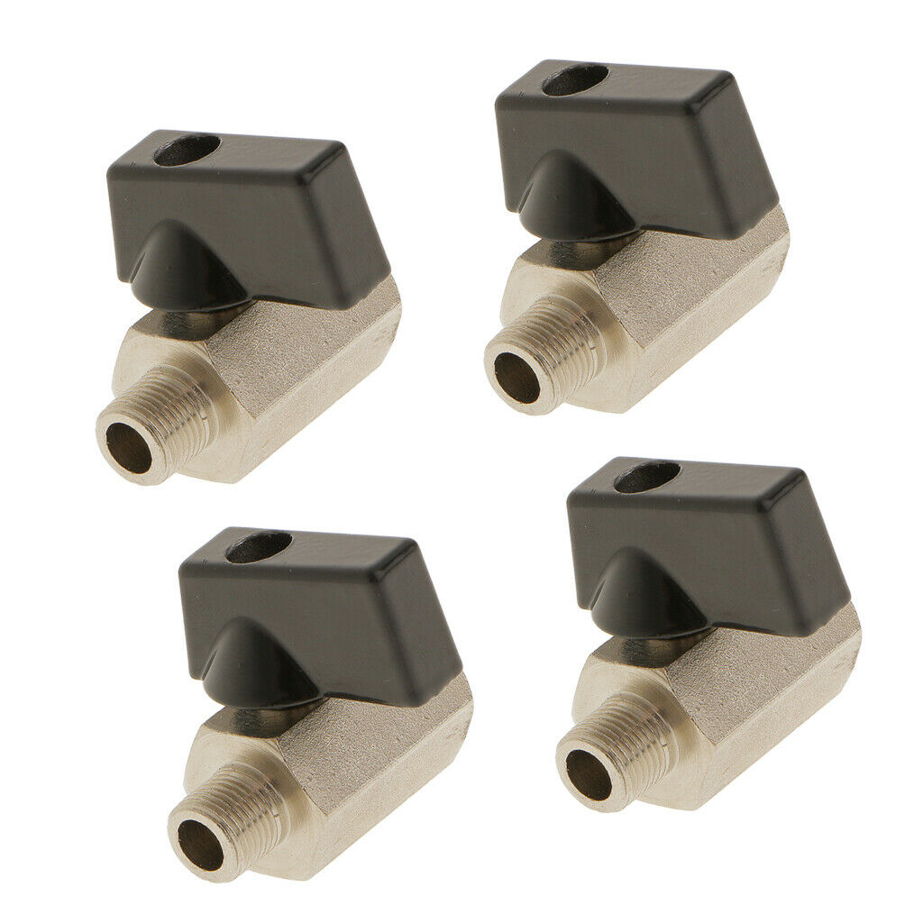 4Pcs 1/8" Female/Male NPT Brass Ball Valve Shut Off Switch Sand Blast