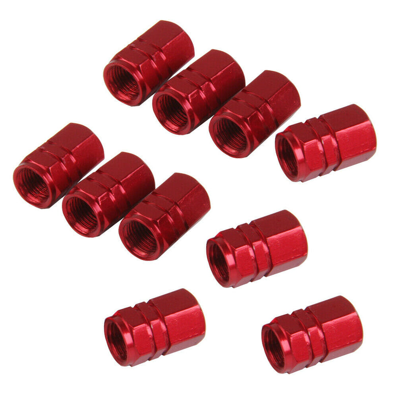 10pcs Car Motorcycle Tire Tyre Schrader Valve Cap Truck Bike Valve Cover Red