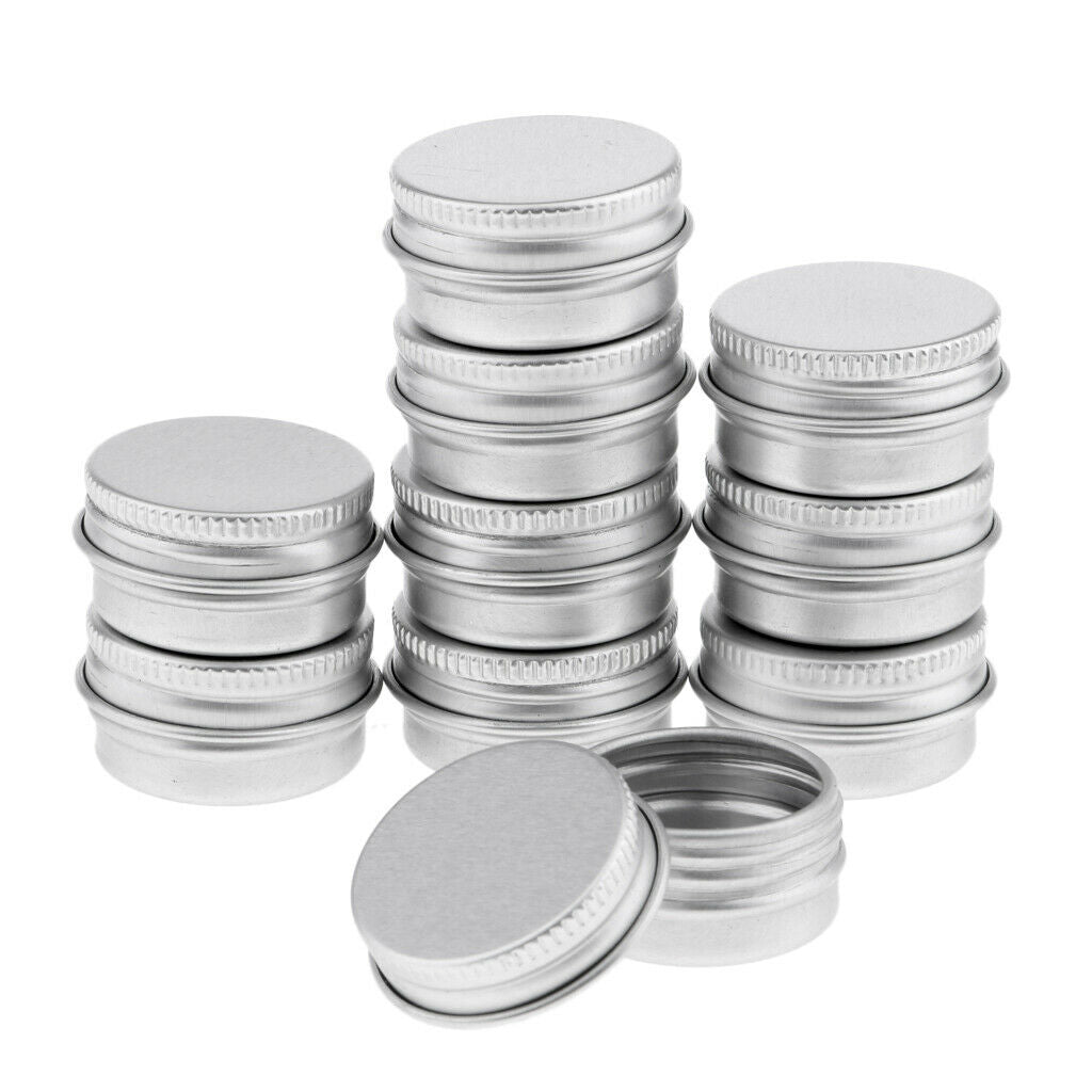 10 Pieces Round Lotion Lip Balm Soap Tins Case Powder Salves Jars Pots