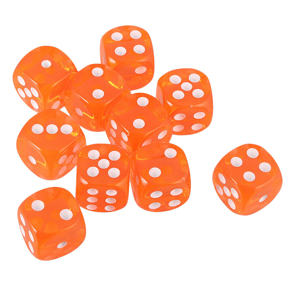 Six Side Dice D6 for Roleplaying Game Tabletop RPG Math Teaching Orange