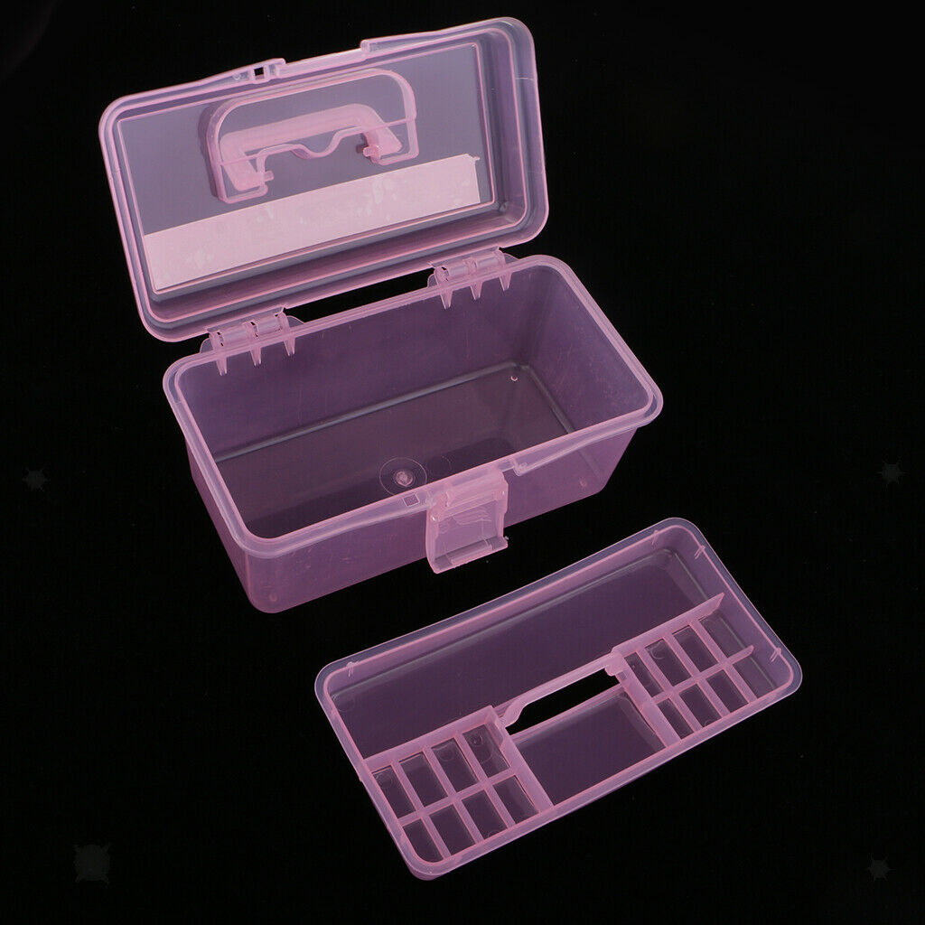 Multi-use Handled Plastic Tool Box Tray Box DIY Hobby Art Craft Storage Case