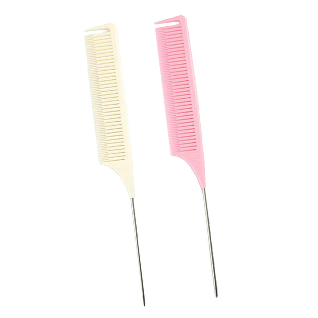 2x New ABS Fine Weave Highlighting Foiling Hair Combs for Salon Styling