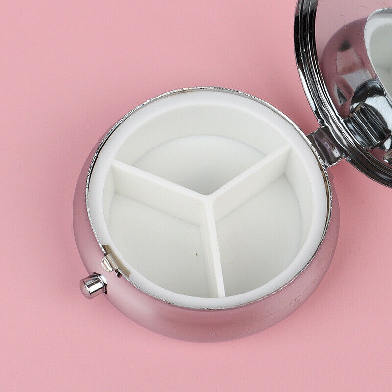 1PC Portable Pill Box Folding Case Metal Pill Cutter Medicine Organizer S.l8