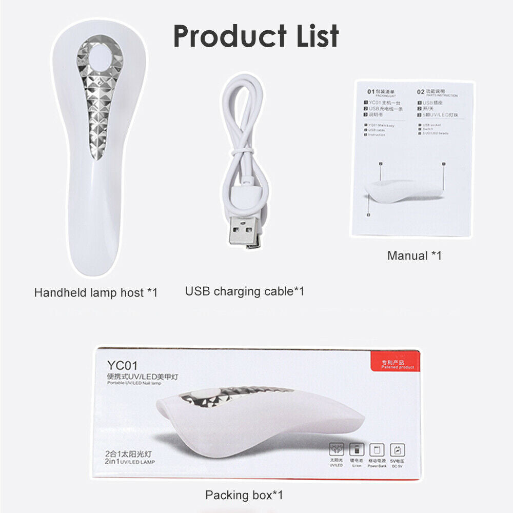 8W Mini Portable Red Light Nail Art Machine LED/UV Ultraviolet Gel Nail Lamp
