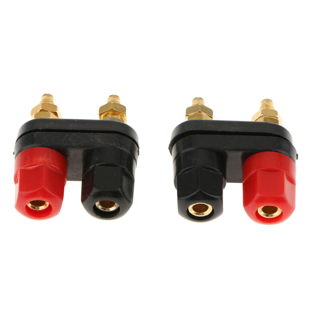 2Pcs Insulated Terminal Binding Post Power Amplifier Dual 2-way Banana Plug