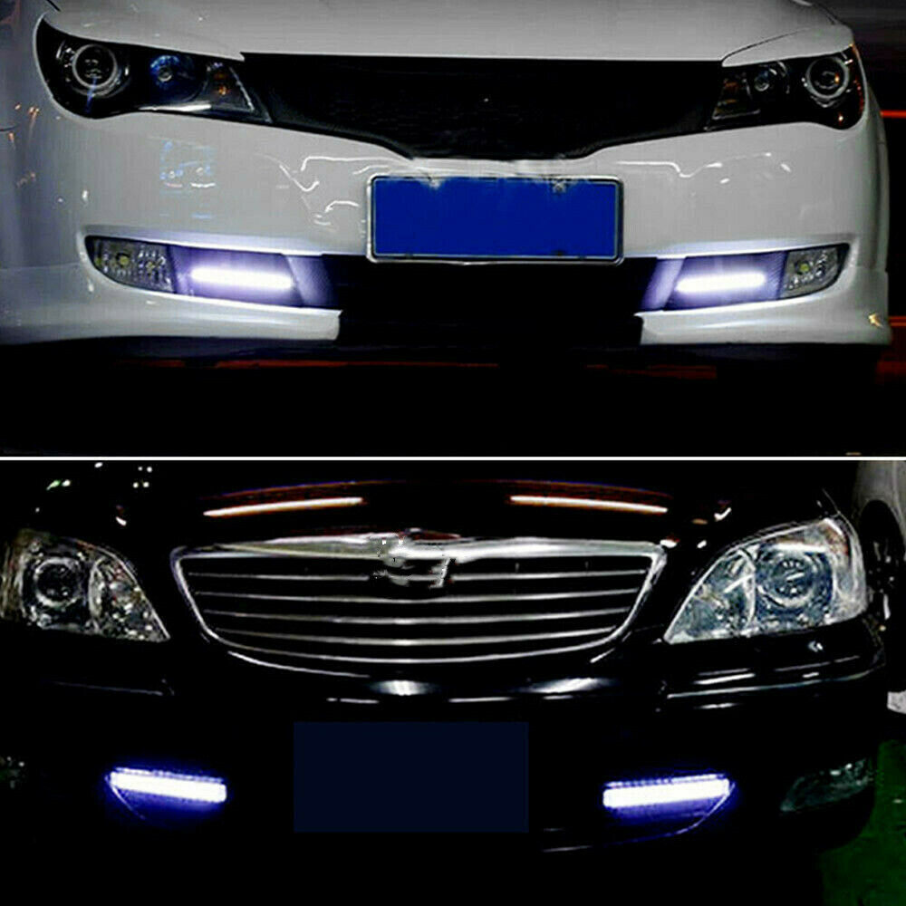 10PCS 12V LED STRIP DRL DAYTIME RUNNING LIGHT FOG COB CAR LAMP DRIVING WHITE