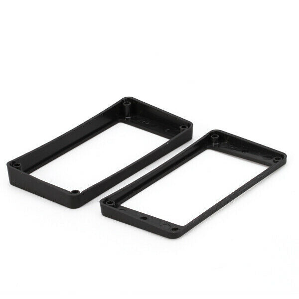 2x Black Curved Humbucker Pickups Frame Mounting Rings For LP Electric Guitar