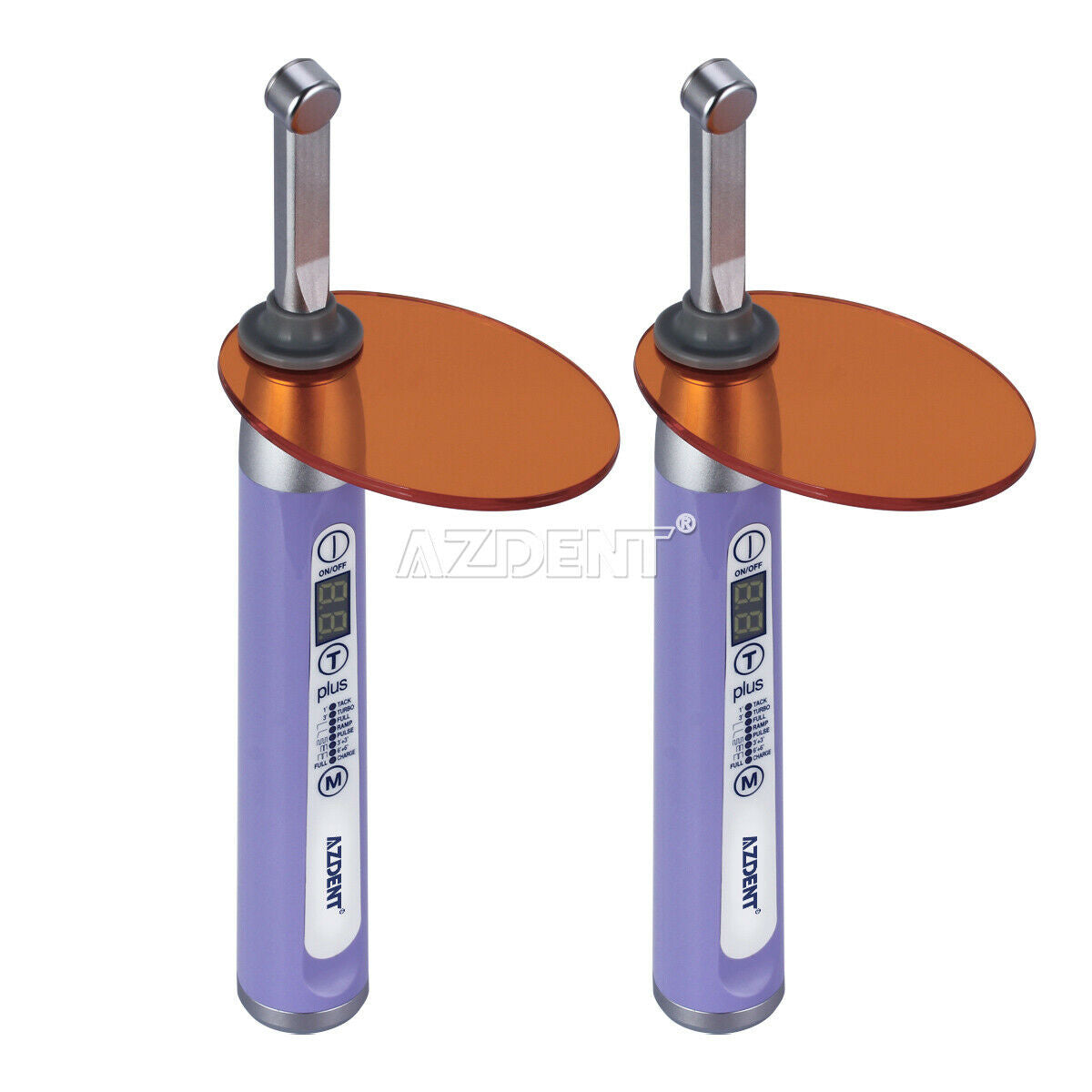 2X AZDENT Dental Wireless LED Curing Light Lamp Plus105 1 Second Curing Purple