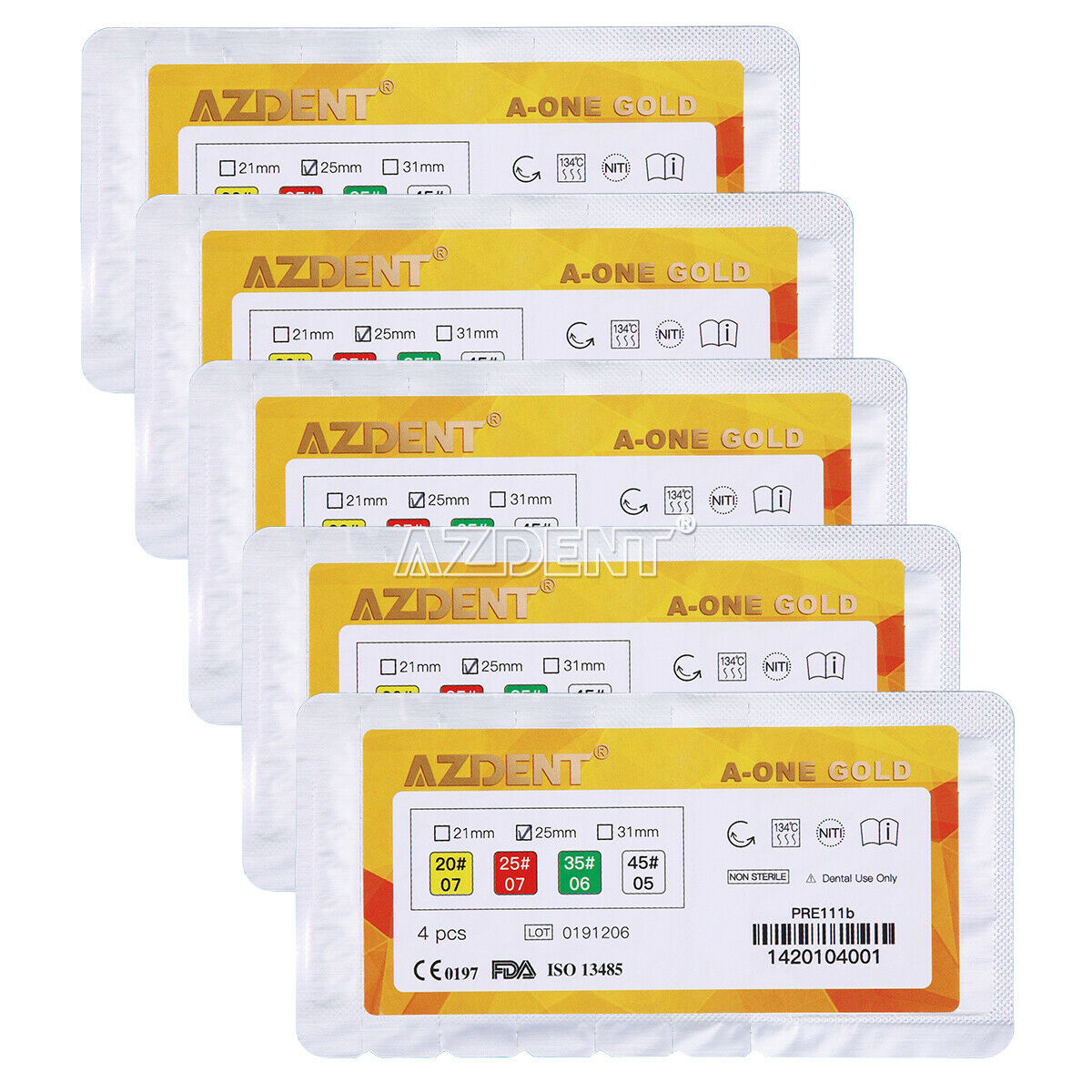 10 Kits Dental Reciprocating Endodontic Root Canal Niti Primary File 25mm 4Pcs