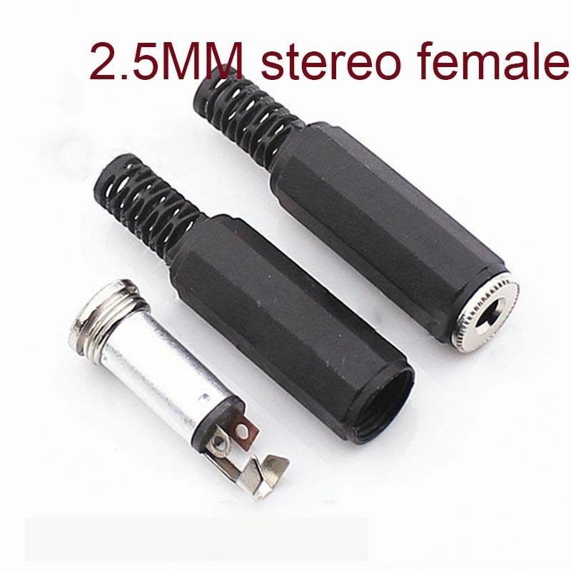 10pcs 2.5mm Audio stereo feMale Plug Jack Adaptor Connectors Solde repair ose