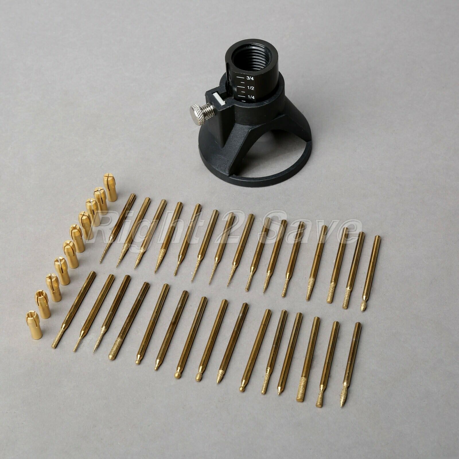 30*Diamond Polishing Burrs+10*Brass Collets Tool+Dedicated Locator Set For Drill