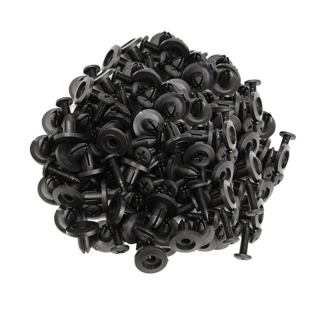 100x Car Auto Bumper Clips Trim 6mm Push Fastener Rivets Clips Set Assembly