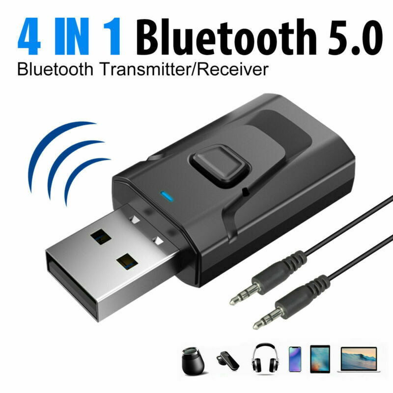 4 IN1 Wireless USB Bluetooth 5.0 Transmitter Receiver 3.5mm Stereo Audio Adapter