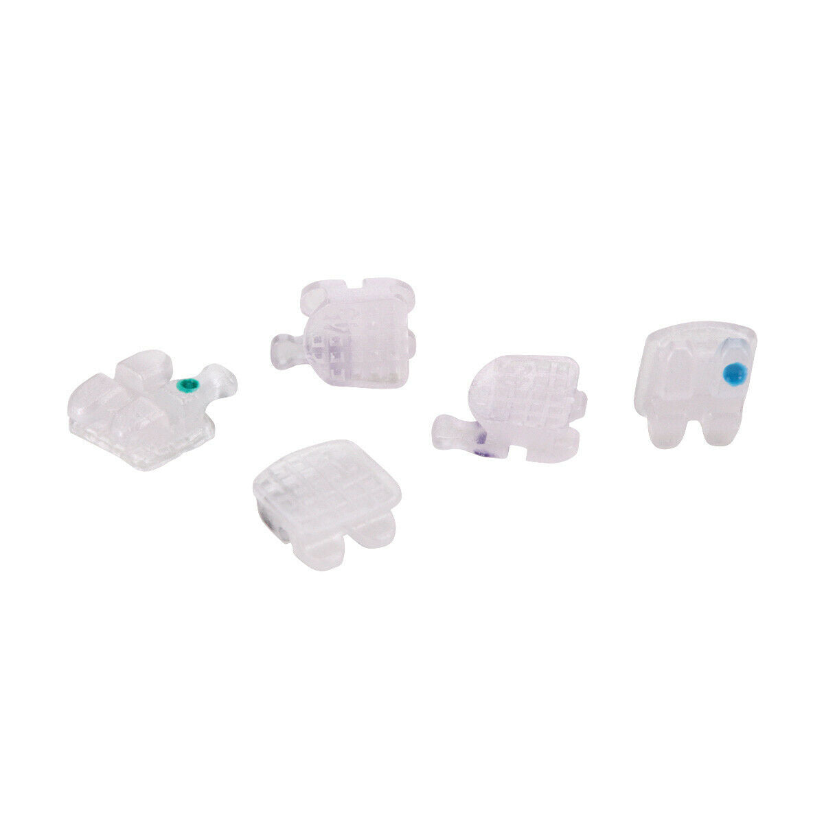 10 X Dental Orthodontic Brackets Ceramic Braces Roth.022 Hooks 345 Marked AZDENT