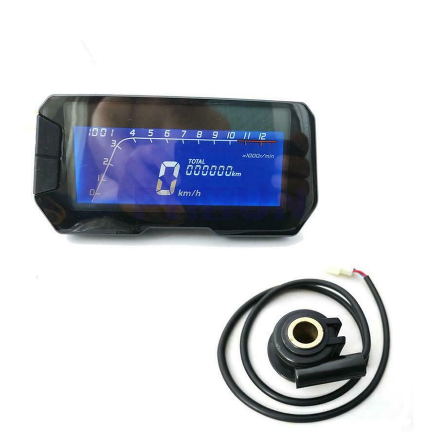 Universal LCD Motorcycle Speedometer Odometer RPM Kph Mph For 2 4 Cylinders
