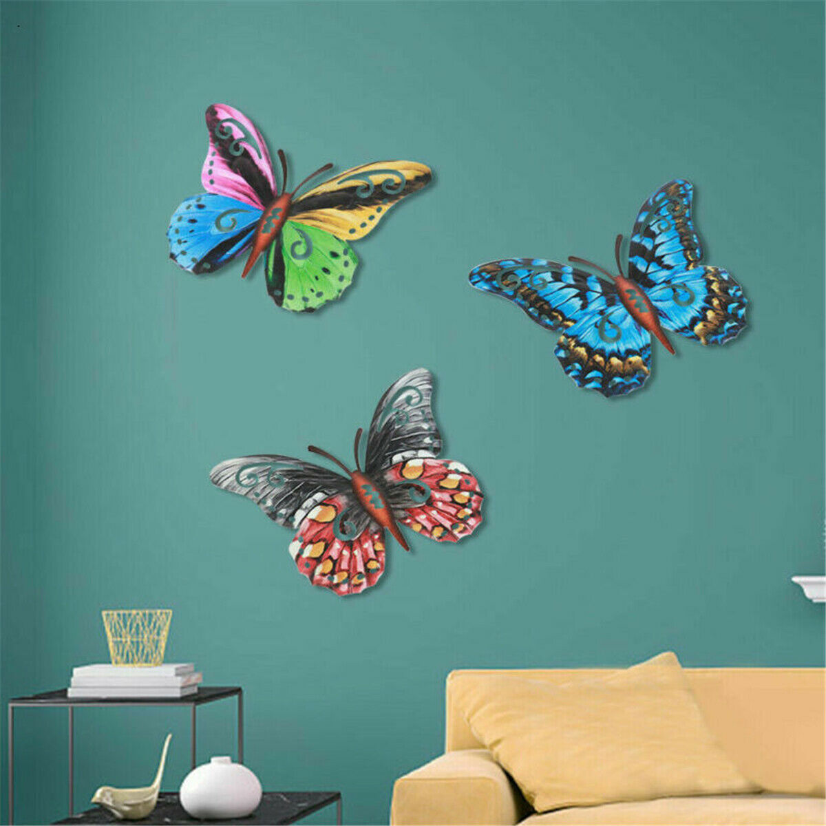 4Pcs/Set Metal Butterfly Outdoor & Indoor Garden Backyard Wall Art Home Decor