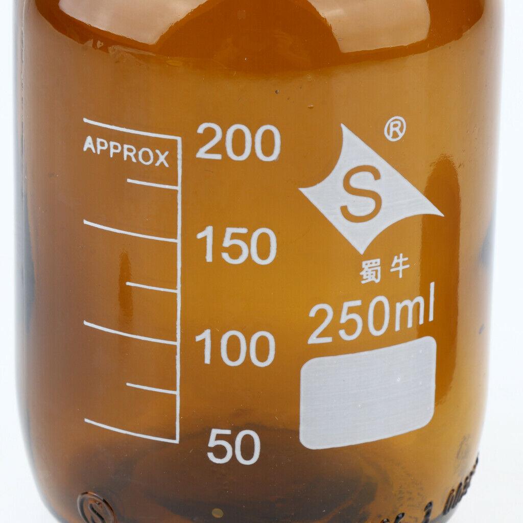 2 Pieces Borosilicate Glass Liquid Graduated Bottle, 250mL Graduated Tumbler