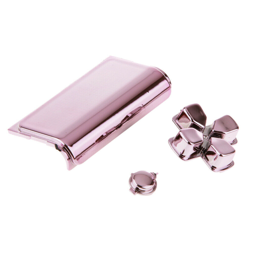 2 Kit Chrome Plating Buttons and Touchpad for PS4 Controller Pink+Golden