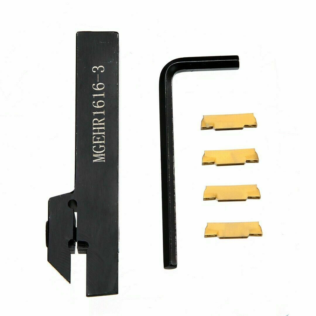 4Pcs MGMN300 Carbide Inserts w/ MGEHR1616-3 CNC Lathe Tool Holder Boring Bar