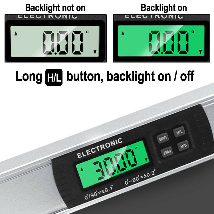 2X(IP54 Electronic Spirit Level Digital Display Spirit Level Spirit Level IV8J2)