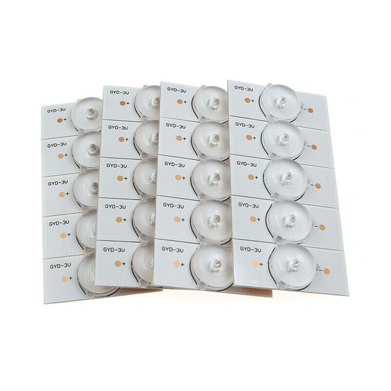 20Pcs 6V SMD Lamp Beads with Optical Lens Fliter for 32-65 inch LED TV Repair