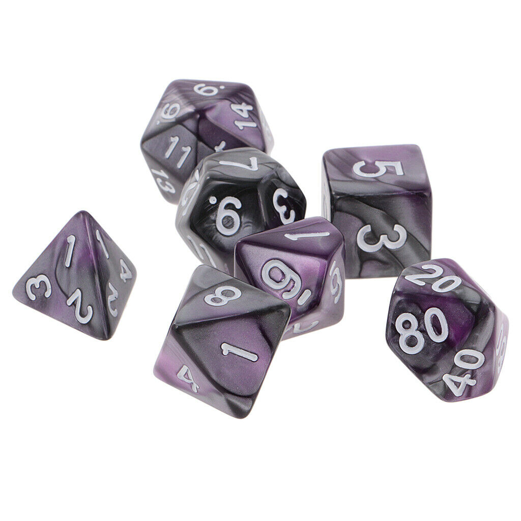 Complete 14 Packs Acrylic Polyhedral Dice for Dungeons Dragons DND MTG RPG