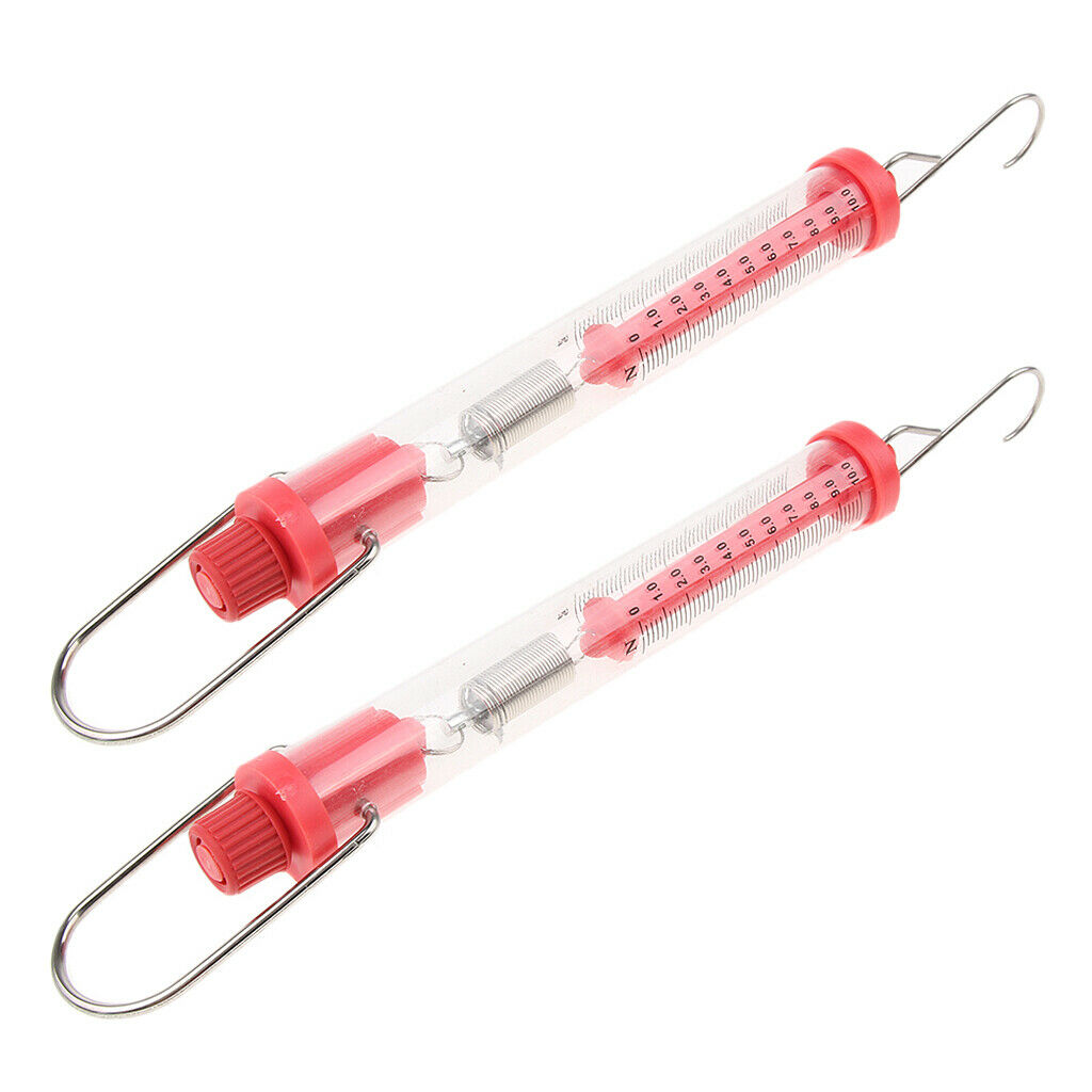 Set of 2 10N Newtonmeter Spring Balance Force Meter Dynamometer Spring Force