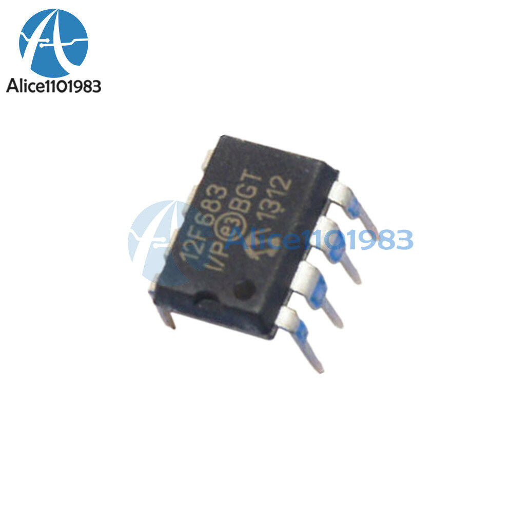 10PCS  PIC12F683-I/P PIC12F683 DIP8 MICROCHIP IC MCU FLASH 2KX14 NEW