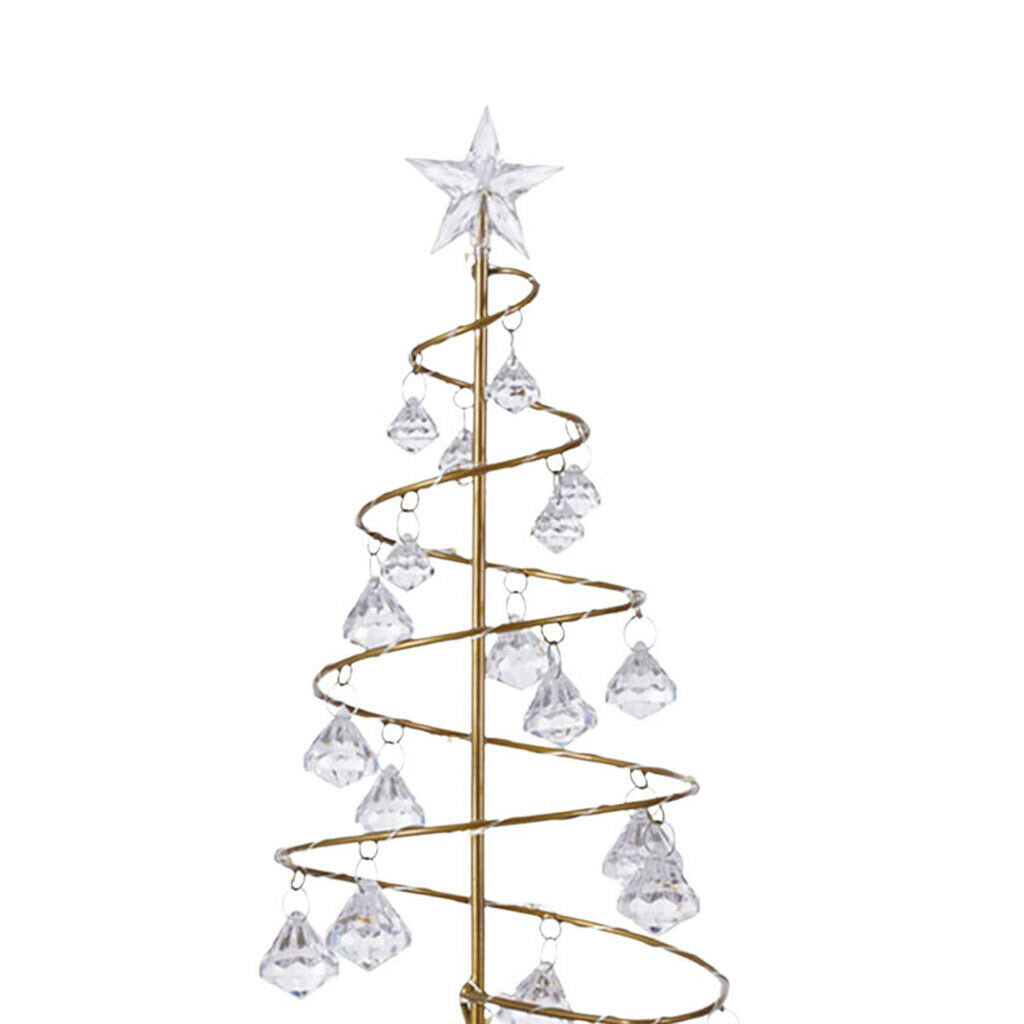 Christmas Tree Lamp Crystal White Night Light for Desk Decor Home Indoor